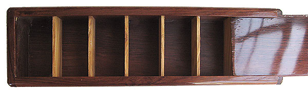 Handmade wood weekly pill box - compartments close up