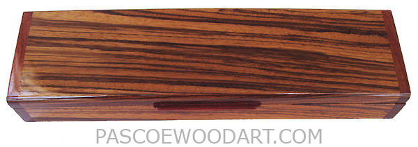 Handcrafted wood pill box - Decorative wood weekly pill box made of zebra wood with bloodwood ends