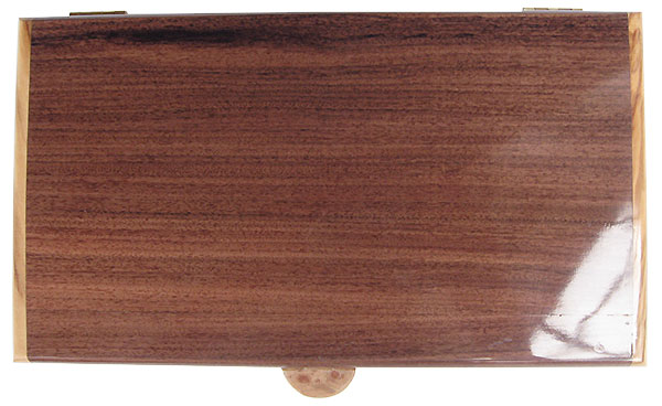 Santos rosewood pill box top - Handcrafted wood twice a day pill organizer