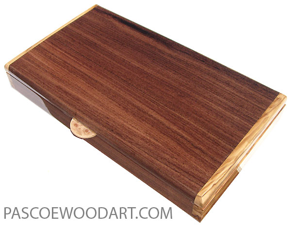 Handcrafted wood pill box - Twice a day weekly pill organizer made o Santos rosewood with Mediterranean olive ends
