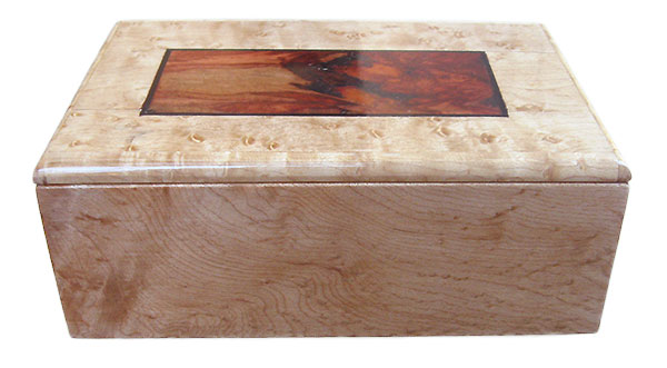 Birds eye maple box front - Handmade small wood keepsake box