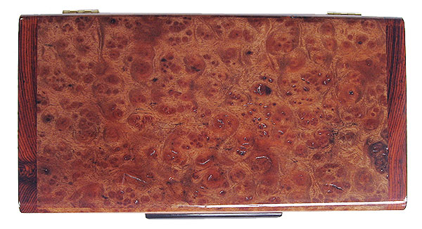 Camphor burl small wood box top - Handmade decorative small keepsake box