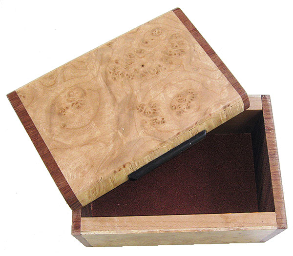 Handmade wood small box - open view