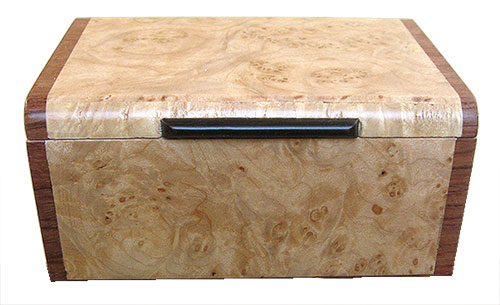 Maple burl box front - Handmade small decorative wood box