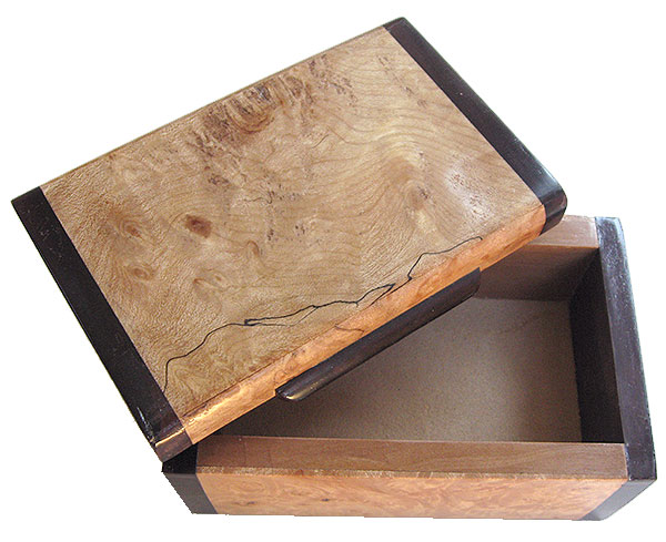 Handmade small wood box - Decorative small keepsake box - open view