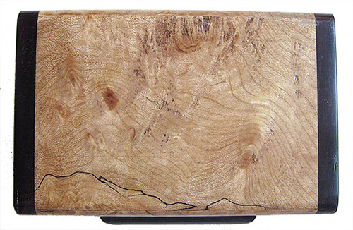 Blackline spalted maple burl box top - Handmade small wood keepsake box