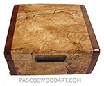 Handmade small wood box, decorative wood small keepsake box made of blackline spalted maple burl with camphor burl ends