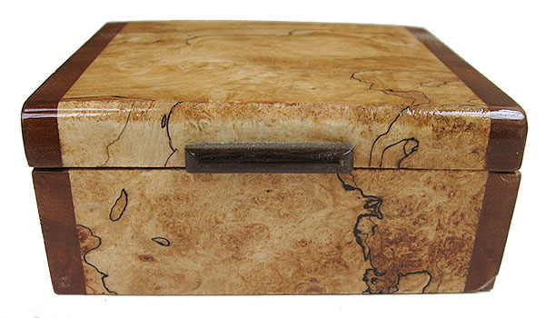 Blackline spalted maple burl box front - Handmade small wood box
