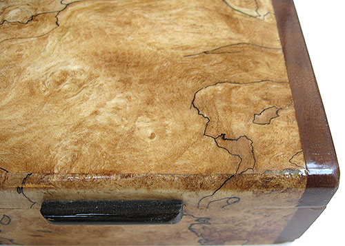 Blackline spalted maple burl box top close up - Handmade small wood box 
