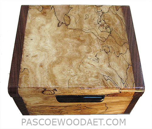 Handmade small wood box - Decorative small keepsake box made of blackline spalted maple burl with Santos rosewood