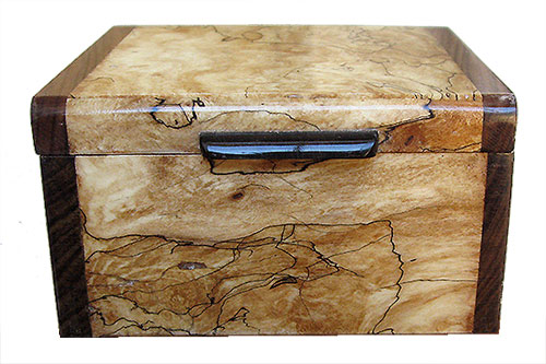 Blackline spalted maple burl box front - Handmade small wood box