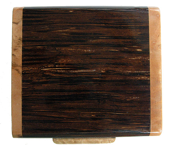 Black palm box top - Handmade small wood box, decorative small keepsake box