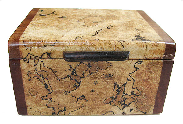 Blackline spalted maple burl box front - Handmade small wood box - decorative small wood keepsake box