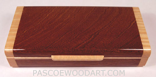 Handmade small wood box made of sapele wood with maple trim