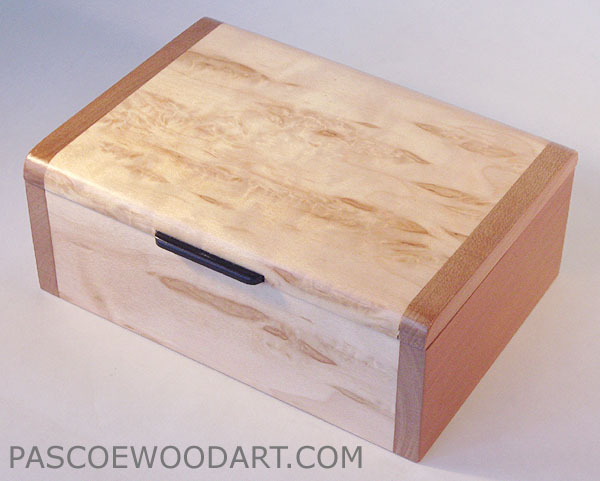 Decorative small wood box - Handmade small box made of Karelian birch burl, cherry