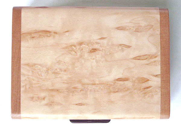 Karelian birch burl box top - Handmade small wood box made of Karelian birch burl, cherry
