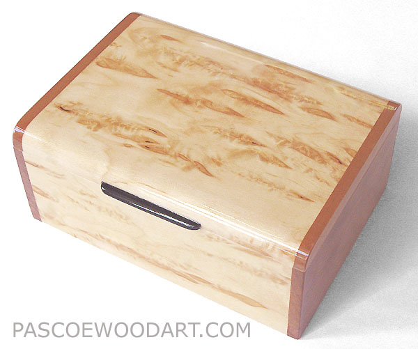 Decorative small wood box - Handmade small keepsake box made of Karelian birch burl, cherry