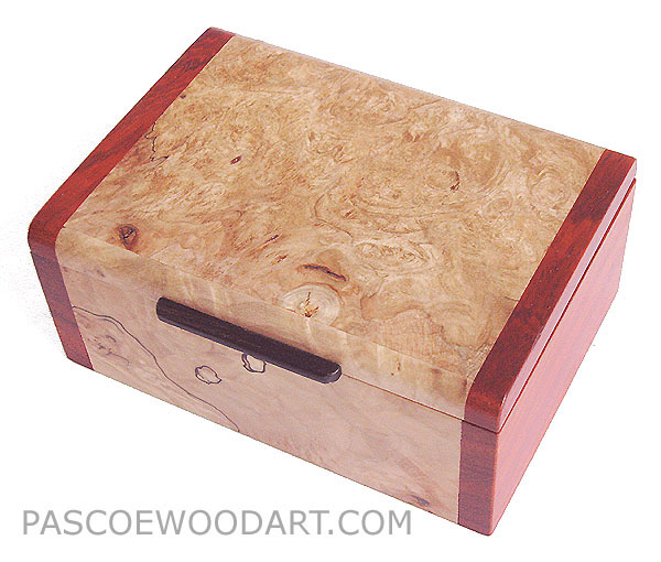 Decorative small wood box - Spalted maple burl wood handmade small box