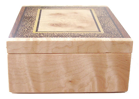 Decorative wood small keepsake box - maple box end