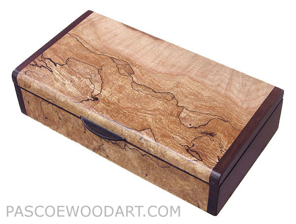 Handmade small wood box - Small wood  keepsake box made of spalted maple burl, bois de rose