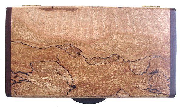 Spalted maple burl wood box top - Handmade small keepsake box