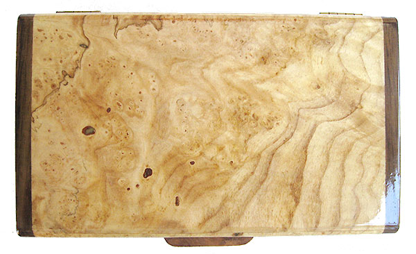 Spalted maple burl box top - Small wood keepsake box