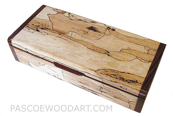 Handmade small wood box - Decorative wood small keepsake box made of spalted maple, cocobolo