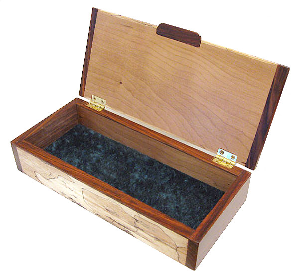 Handmade wood small keepsake box - Decorative wood box - open view
