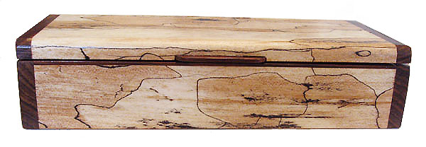 Handmade small wood keepsake box - Spalted maple front view