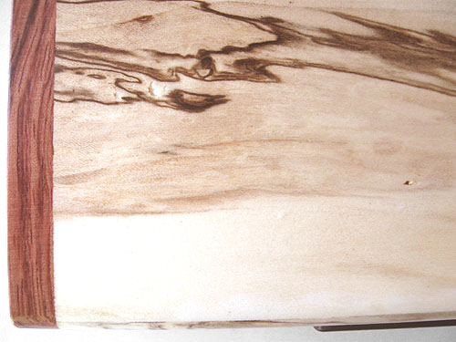 Decorative small box close up - Spalted maple with bubinga end