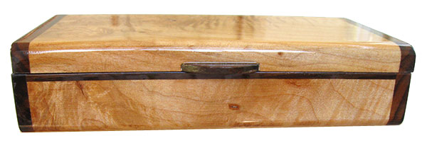 Handmade small wood box - Burly-curly maple front view