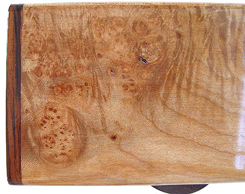 Burly-curly maple box top closeup - Handmade small wood box