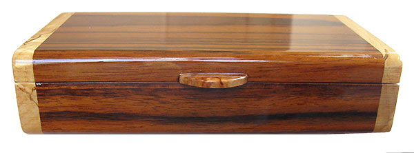 Handmade small wood box - Indian rosewood front view