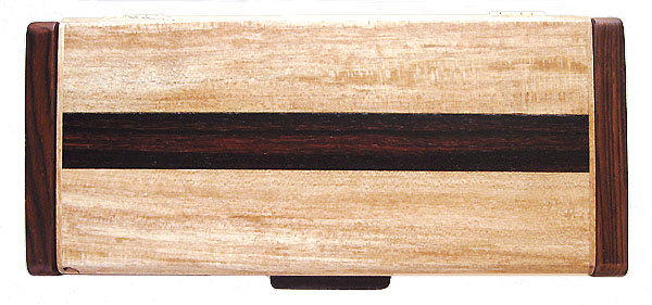Decorative wood desktop box - box top made of spalted maple and cocobolo