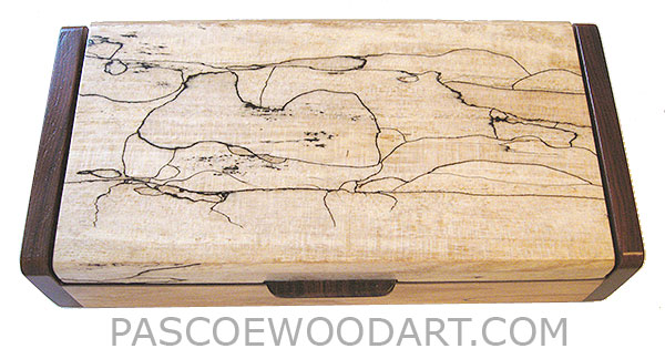 Handmade wood box - Decorative wood slim box, pen box made of spalted maple, cocobolo