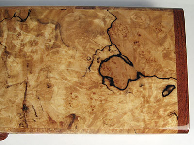 Spalted maple burl top close up view