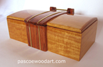 Handcrafted decorative wood box - Ceylon satinwood, Honduras rosewood - Keepsake box