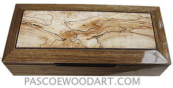 Handmade wood box - Decorative wood men's valet box or keepsake box made of black limba with spalted maple center top