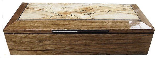 Black limba box front - Handcrafted wood box - Men's valet box or keepsake box with sliding tray