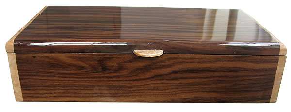 East Indian rosewood box front - Handmade wood box - Men's valet box