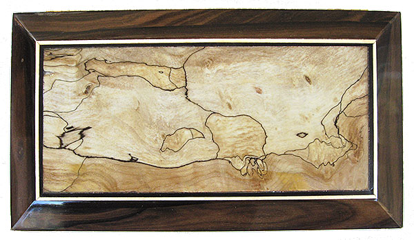 Blackline spalted maple box top - Handmade wood decorative keepsake box 