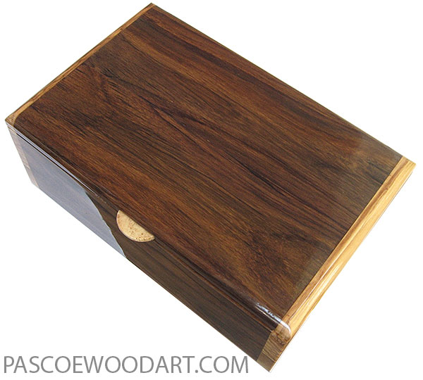 Handmade wood box - Medium size men's valet box, keepsake box made of Indian rosewood with olive ends