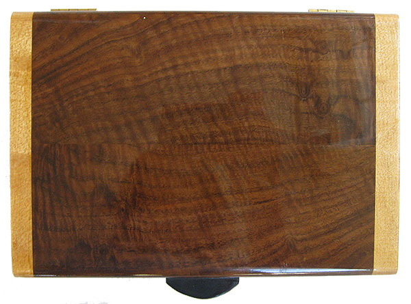 Walnut box top - Handmade decorative wood men's valet box or keepsake box