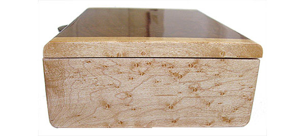Birds eye maple box end - Handmade wood decorative men's valet box or keepsake box