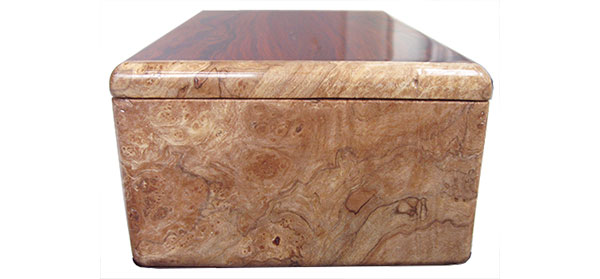 Spaled maple burl box end - Handmade wood box, men's valet box