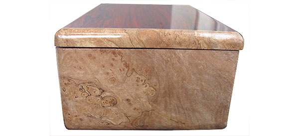 Spalted maple burl box end - Handmade wood box, men's valet box