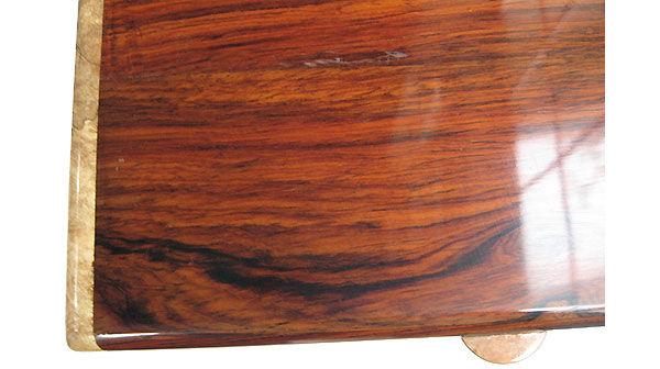 Cocobolo box top close up - Handmade wood box