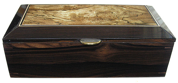 Ziricote box front - Handcrafted decorative wood men's valet box