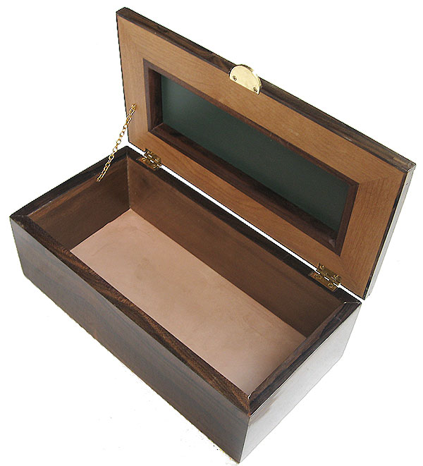 Handcrafted wood box - Decorative men's valet box open view