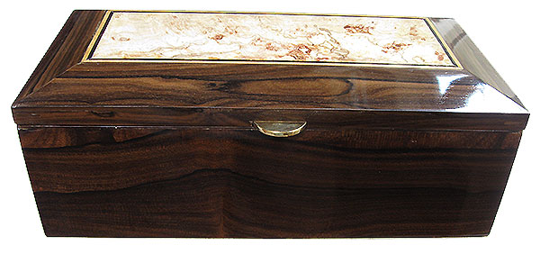 Ziricote box front - Handcrafted wood decorative men's valet box